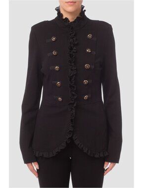 Joseph Ribkoff Military Jacket with Ruffles and peplum hem